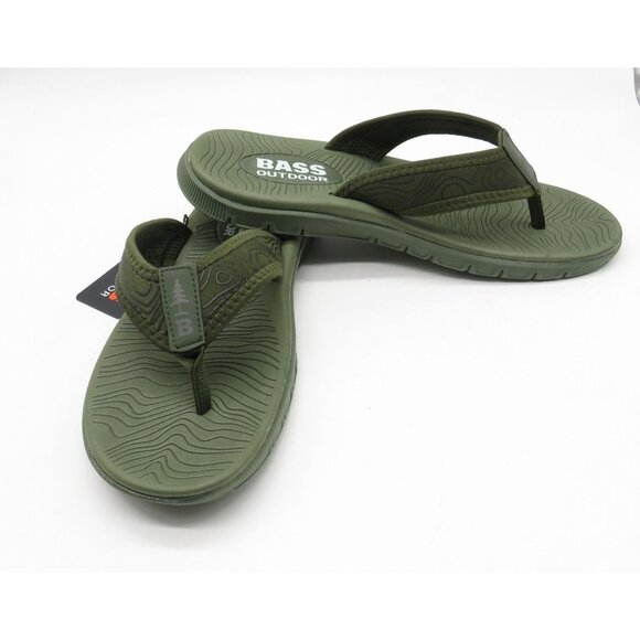 Bass Outdoor Men's Green Flip Flops  Size 7.5M  Durable & Comfortable NWB $45 - Picture 3 of 8